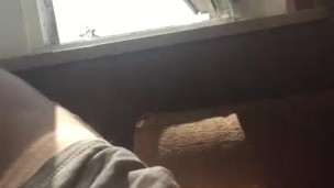 Jerking off in front of the window (cum, moaning)