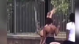 Stripper on giant black pole