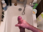 Hot Guy Moaning Loud While Masturbating Big Dick In Shower - 4K