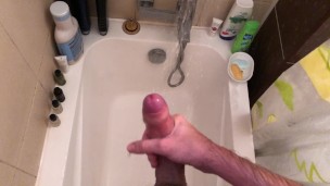 Hot Guy Moaning Loud While Masturbating Big Dick In Shower - 4K