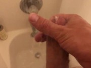 Shower Jack Off while people are home