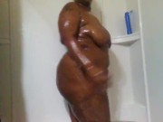 BBW with fat ass in shower before heading out