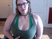 slutty nerd strips while telling you how to milk yourself Quickie