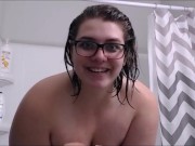 sister shames little stepbro for on her in the shower Quickie 14/16