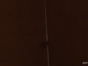 Stepbrother peeps through door as his stepsis plays with her dildo 7/16