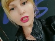 Public, cute tight pussy flashes on the street, could fuck me by the wall? 3/16