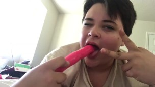 femboy throats pink vibrator