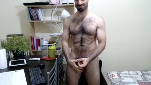 Dimitris NastyMind : Greek muscle bear Cums on camera after on Cum Show