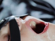 CUTE GIRL masturbate and CUMS WITH SPERM IN MOUTH after she liks his ASS. 16/16