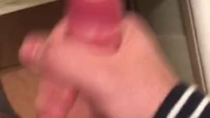 Boy Jerking off in bathroom, tasting cum, precum