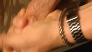 Beating off & cumming into worn panties