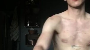 Hairy teen twink jerks off