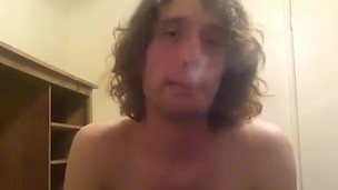 Topless Transgirl Practicing Ghosting (Vape Trick)