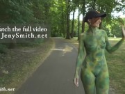 Invisible nakedness in the city. Body Art with public nude by Jeny Smith