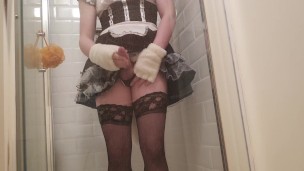 Jerking Off and Cumming on Glass Wall