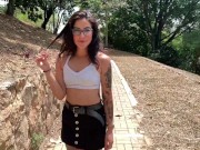 Mady fingers herself in public park until she squirts 2/16