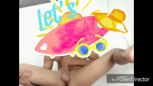 twink masturbates and eats own cum