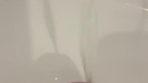 Solo guys takes huge piss in sink and plays with it