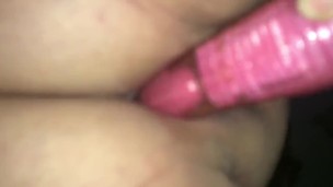 Cuming all over my pink dildo