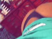 Teen shaking ass before work