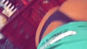 Teen shaking ass before work