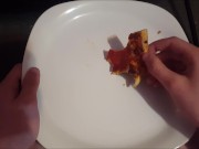 POV PIZZA SLICE DEMOLISHING ASMR WITH WHOLESOME ENDING.