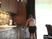 Stunning lesbian massage girlfriends leg before eating her pussy