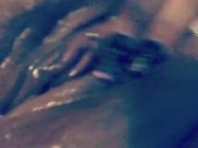 PuertoRican Mami playing with her pierced super wet pussy