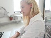 Sexy secretary sally wants your cock blowjob POV missionary fuck