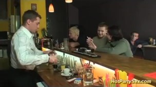 her frist wild bukkake gangbang party