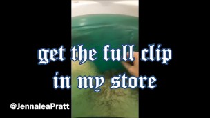 Playing with my extremely hairy pussy and giant clit in the tub TEASER