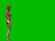 Naked girl hot Pole dance green screen animation cartoon 02