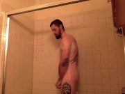 Soaped up Stud Strokes cock in Shower for you 2/16
