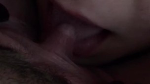FTM with big cock gets blowjob from cis girl