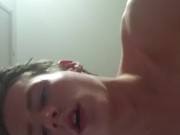 Deepthroating my pussy toys mouth hard! (Huge cumshot) 15/16
