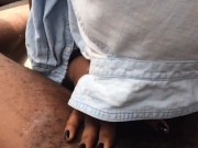 My Cousin’s Babymama deepthroating my 9.5 inch BBC in the back seat 9/16