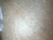 Horny petite ebony plays with wet little pussy, masturbate creampie