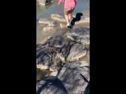 Spring Nude Public Outdoor Sunbathe Piss & Quick Fuck