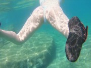 Curvy Pale Redhead Risky Public Beach Handjob Cum | Big Tits Ginger Amateur 13/16