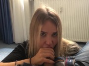 BABY FACE BLOWJOB AND EAT SOME CUM  6/16