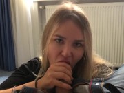 BABY FACE BLOWJOB AND EAT SOME CUM  8/16