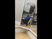 POV Public Blowjob Cumshot in Changing Room from 2 Angles 3/16