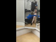 POV Public Blowjob Cumshot in Changing Room from 2 Angles 4/16