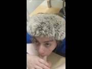 POV Public Blowjob Cumshot in Changing Room from 2 Angles 7/16
