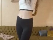 Super slow strip from leggings to nude 2/16