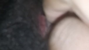 Playing with my hairy pussy and my swollen clit