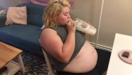 Gain weight on ass - Chubby bbw teen gulps down entire weight gain shake and dessert