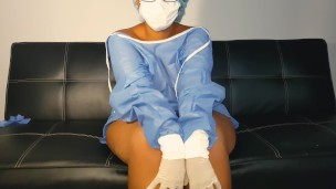 Horny nurse masturbating