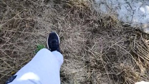 risky outdoor jerk off behind the garages