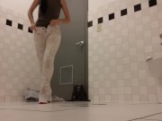 Naughty Girl Pisses In a Drain On The Floor 15/16